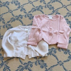 Dondolo Pink and White Kids Cardigan Duo